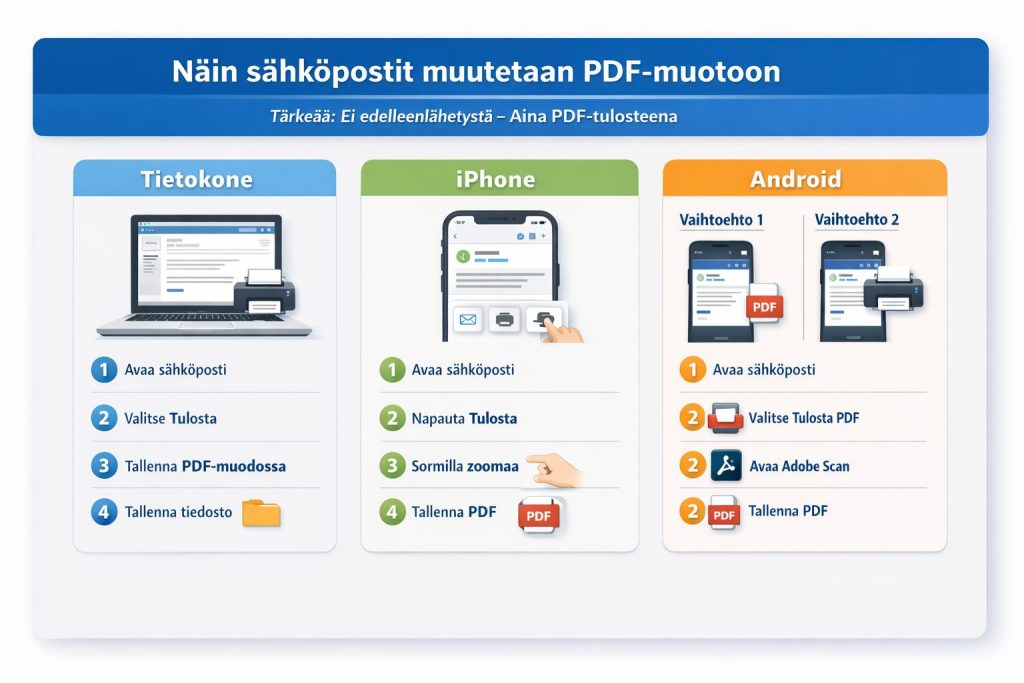 Kuinka tulostat sähköpostin pdf-muotoon
